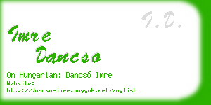 imre dancso business card